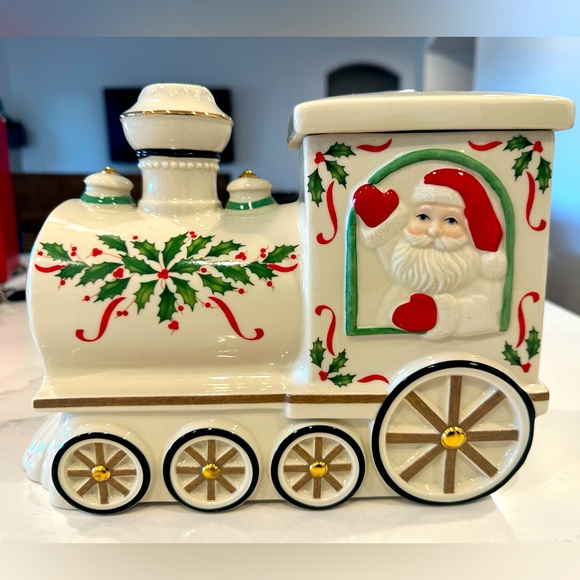 Lenox Santa Christmas Train Cookie Jar - Picture 1 of 8